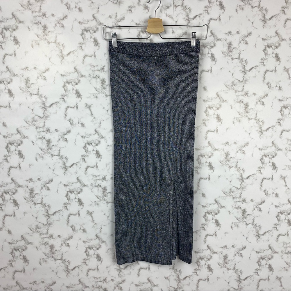 NWT Zara Silver Black Pencil Skirt